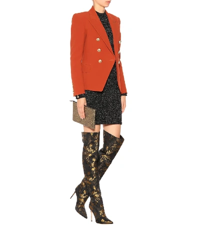 Shop Gianvito Rossi Rennes Jacquard Over-the-knee Boots In Multicoloured
