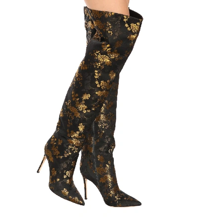 Shop Gianvito Rossi Rennes Jacquard Over-the-knee Boots In Multicoloured
