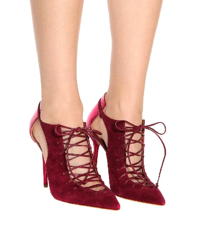 Shop Malone Souliers Montana 100 Suede Ankle Boots In Red