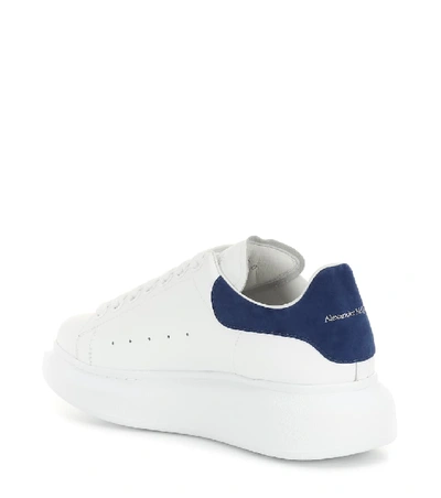 Shop Alexander Mcqueen Oversized Leather Sneakers In White Paris Blue