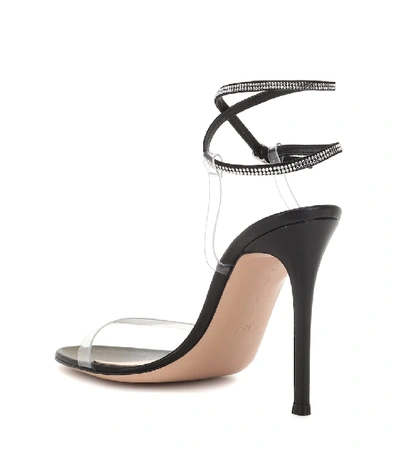 Shop Gianvito Rossi Pvc And Leather Sandals In Black