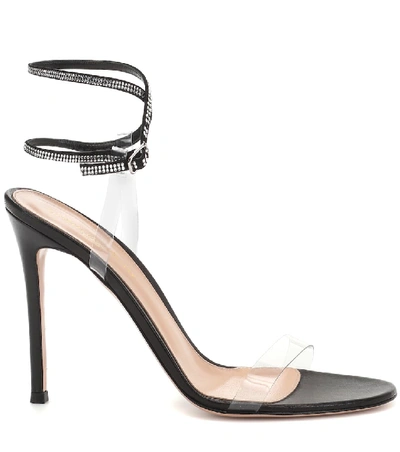 Shop Gianvito Rossi Pvc And Leather Sandals In Black