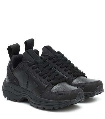Shop Rick Owens X Veja Faux Leather Sneakers In Black