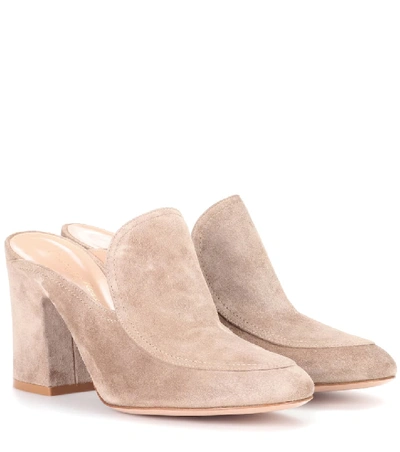 Shop Gianvito Rossi Exclusive To Mytheresa.com - Suede Mules In Beige