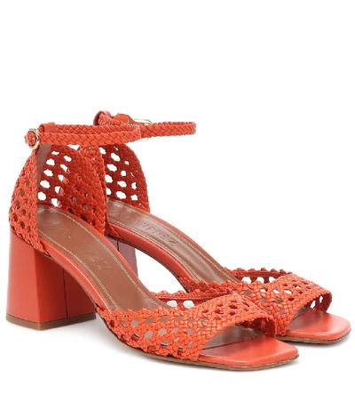 Shop Souliers Martinez Procida Leather Sandals In Orange