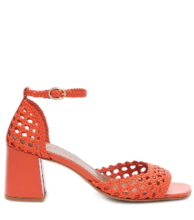 Shop Souliers Martinez Procida Leather Sandals In Orange