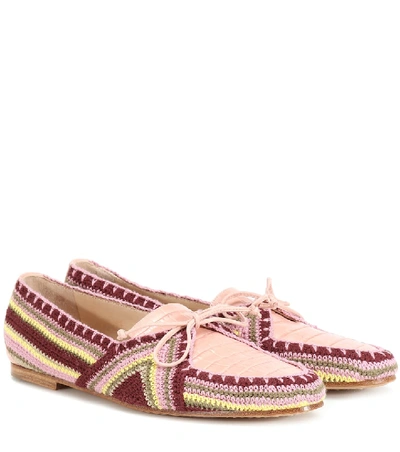 Shop Gabriela Hearst Hays Crocheted Loafers In Pink