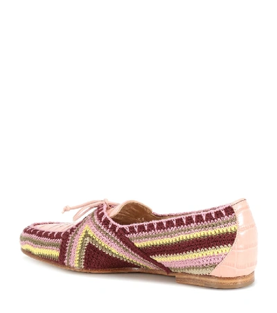 Shop Gabriela Hearst Hays Crocheted Loafers In Pink