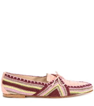 Shop Gabriela Hearst Hays Crocheted Loafers In Pink