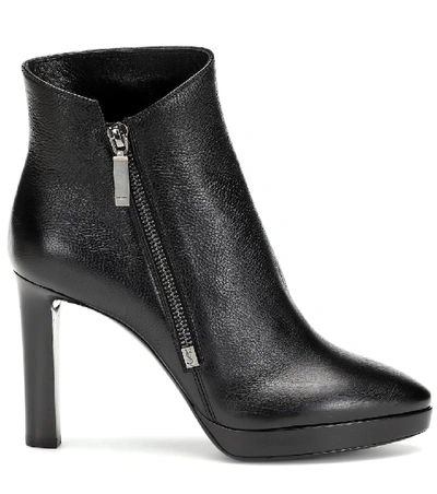 Shop Saint Laurent Hall 105 Leather Ankle Boots In Black