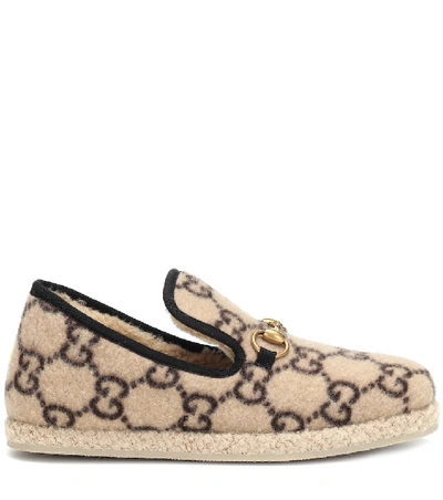 Shop Gucci Gg Wool Loafers In Multicoloured