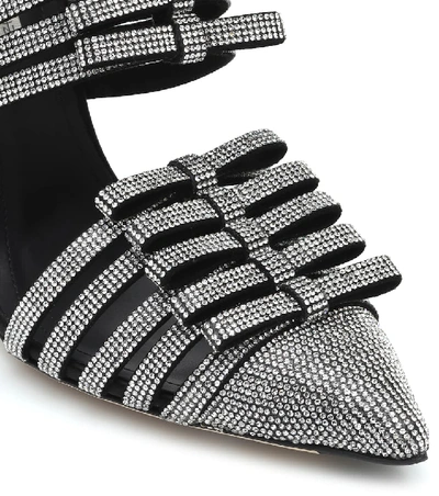 Shop Marco De Vincenzo Embellished Leather Mules In Silver