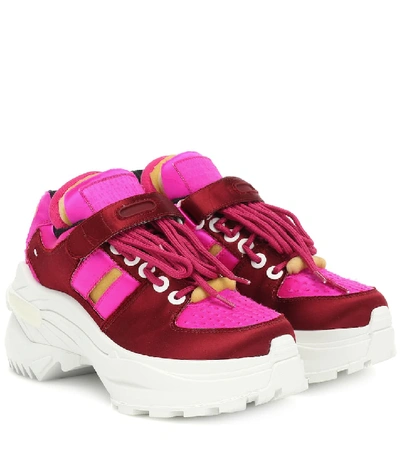 Shop Maison Margiela Retro Fit Satin Sneakers In Pink