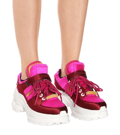 Shop Maison Margiela Retro Fit Satin Sneakers In Pink