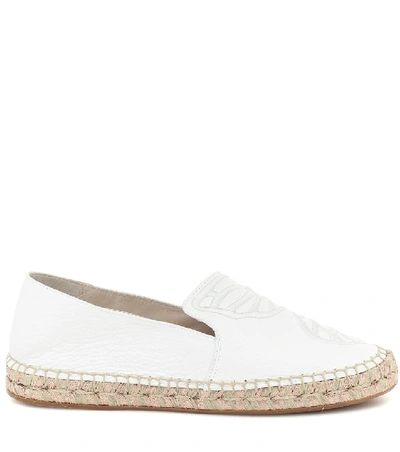 Shop Sophia Webster Butterfly Leather Espadrilles In White