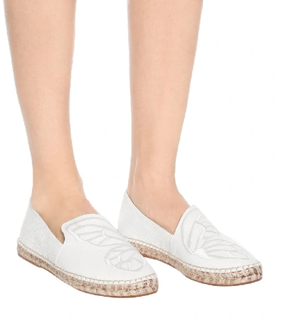 Shop Sophia Webster Butterfly Leather Espadrilles In White