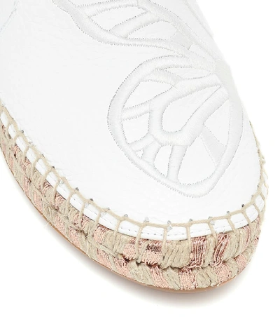 Shop Sophia Webster Butterfly Leather Espadrilles In White