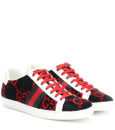 Shop Gucci Ace Gg Terry Cloth Sneakers In Multicoloured