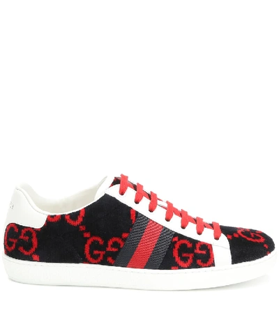 Shop Gucci Ace Gg Terry Cloth Sneakers In Multicoloured