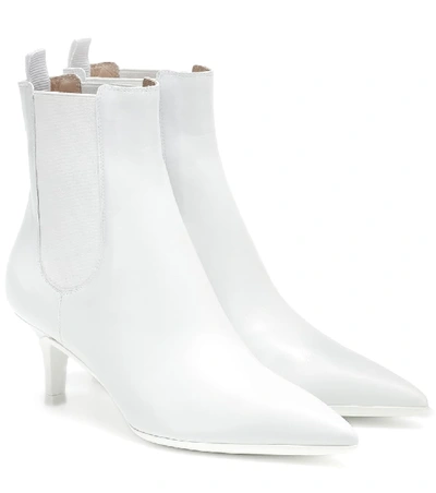 Shop Gianvito Rossi Leather Ankle Boots In White