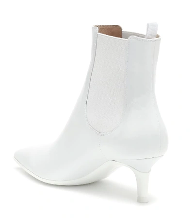 Shop Gianvito Rossi Leather Ankle Boots In White