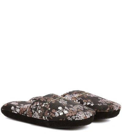 Shop Gianvito Rossi Exlusive To Mytheresa.com - Jacquard Slippers In Black