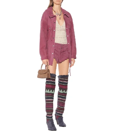 Shop Isabel Marant Luiz Suede Over-the-knee Boots In Multicoloured