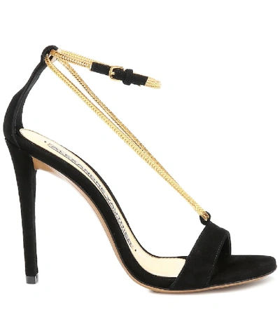 Shop Alexandre Vauthier Alena Suede Sandals In Black