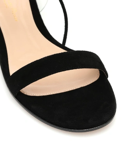 Plexi suede sandals