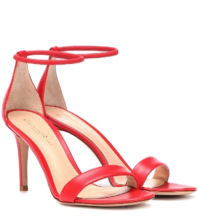 Shop Gianvito Rossi Asia 85 Leather Sandals In Red