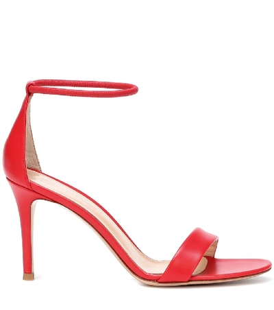 Shop Gianvito Rossi Asia 85 Leather Sandals In Red