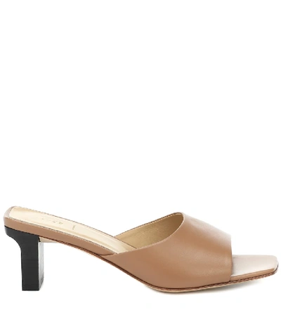 Shop Aeyde Katti Leather Sandals In Brown