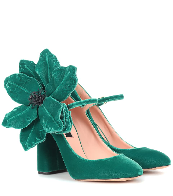 green velvet mary janes