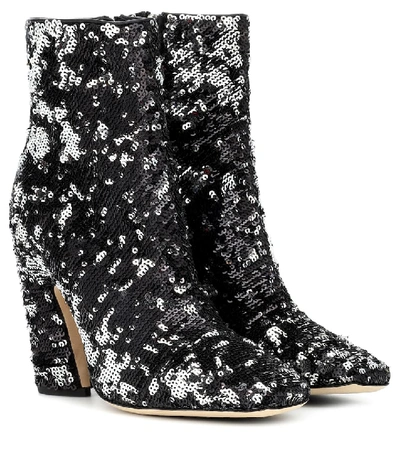 Shop Jimmy Choo Mirren 100 Sequined Ankle Boots In Black