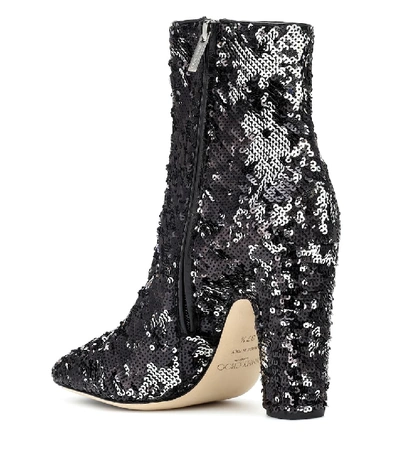 Shop Jimmy Choo Mirren 100 Sequined Ankle Boots In Black