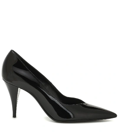 Shop Saint Laurent Kiki 85 Patent-leather Pumps In Black