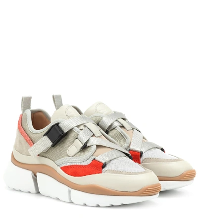 Shop Chloé Sonnie Sneakers In Beige