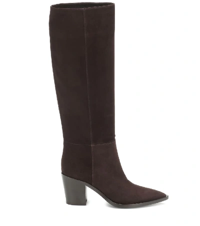 Shop Gianvito Rossi Daenerys 70 Suede Knee-high Boots In Brown