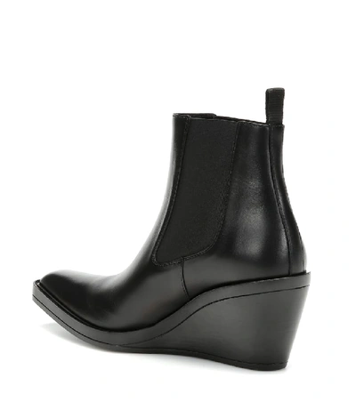 Shop Acne Studios Bleeker Leather Wedge Ankle Boots In Black