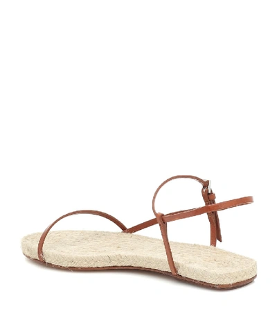 Shop The Row Bare Leather And Raffia Sandals In Brown