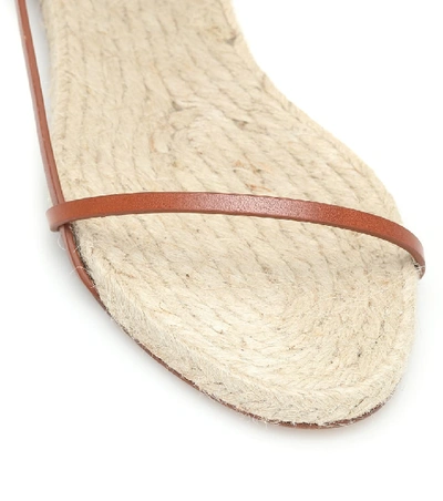 Shop The Row Bare Leather And Raffia Sandals In Brown