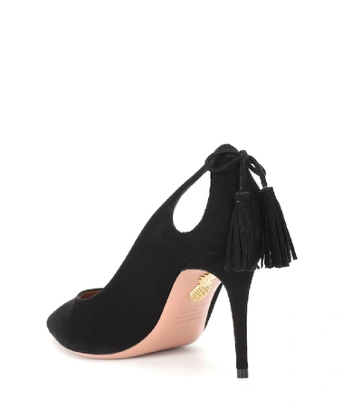 Shop Aquazzura Forever Marilyn 85 Suede Pumps In Black