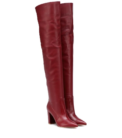 Shop Gianvito Rossi Morgan 85 Over-the-knee Boots In Red