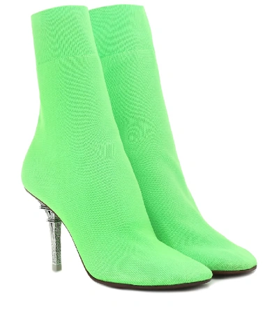 Shop Vetements Eiffel Tower Sock Ankle Boots In Green
