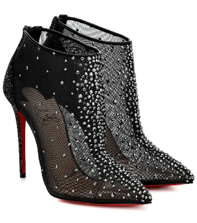 Shop Christian Louboutin Constella 100 Mesh Ankle Boots In Black
