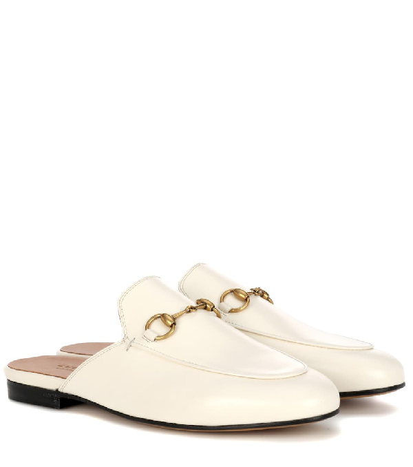 white gucci princetown slippers