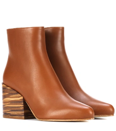 Shop Gabriela Hearst Tito Leather Ankle Boots In Brown