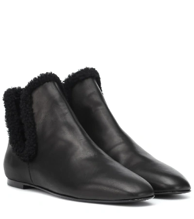 Shop The Row Eros Shearling-lined Ankle Boots In Black