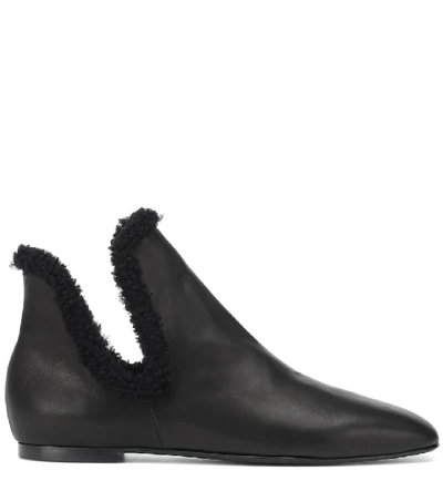 Shop The Row Eros Shearling-lined Ankle Boots In Black