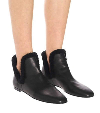 Shop The Row Eros Shearling-lined Ankle Boots In Black
